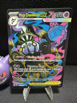 Mega Chandelure ex 099/084 - Pokemon Me05: Pitch Black Full Art Ultra Rare NM - Image 1
