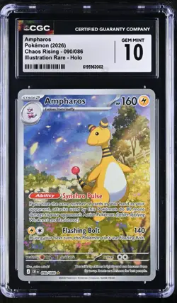 2026 Pokemon Ampharos Chaos Rising #090/086 CGC 10 Gem Mint - Image 1