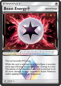 Beast Energy ◇ 117/131 Prism Star Rare Forbidden Light Pokemon Holo LP - Image 2