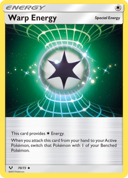 Warp Energy 70/73 Uncommon Shining Legends Pokemon Reverse Holo Lightly Played - Image 2