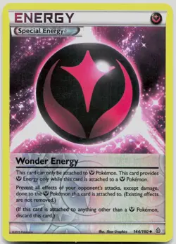 Wonder Energy 144/160 Uncommon Primal Clash Pokemon Reverse Holo Heavily Played - Image 1