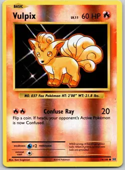 VULPIX 14/108 C EVOLUTIONS POKEMON REVERSE HOLO NM/M - Image 1