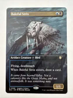 Baleful Strix (Borderless) Commander: Bloomburrow Regular - Image 1