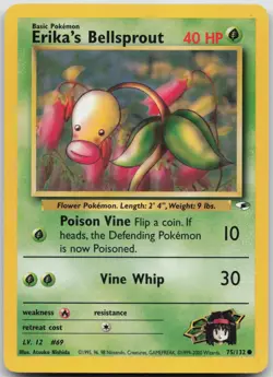 Erika's Bellsprout 75/132 Common Gym Heroes Pokemon Unlimited LP-NM - Image 1