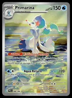 Primarina 088/084 Illustration Rare Pitch Black Pokemon Holo Near Mint - Image 1