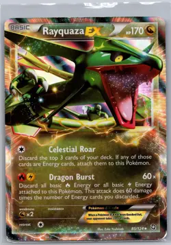 Rayquaza EX 85/124 Holo EX Rare Dragons Exalted Pokemon Moderately Played - Image 1