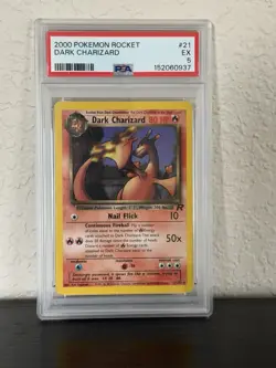 Dark Charizard 21/82 Team Rocket 2000 Regular Rare Stage 2 80 HP PSA English - Image 1