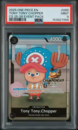 2025 ONE PIECE CHAMPIONSHIP 2025-26 EVENT PACK #065 TONY TONY CHOPPER PSA 9 - Image 1