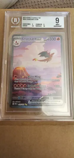 Pokemon TCG Charizard EX 199/165 Scarlet Violet 151 English BGS 9 MINT - Image 1