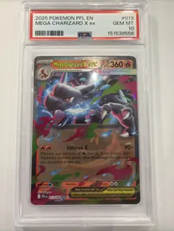 2025 Pokemon TCG Mega Charizard X ex 013/094 Full Art Holo EN PSA 10 - Image 1