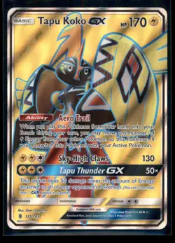 TAPU KOKO GX (FULL ART) 135/145 HOLO ULTRA RARE GUARDIANS RISING POKEMON LP - Image 1