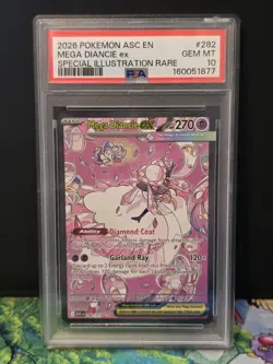 Pokemon Mega Diancie ex SIR 282/217 Me: Ascended Heroes Holo SIR PSA 10 Gem Mint - Image 1