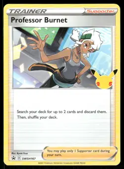 Pokemon Professor Burnet (25th Anniversary Stamp) Promo SWSH167 NM/M - Image 1