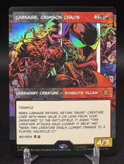 Carnage, Crimson Chaos Borderless FOIL - Spider-Man MTG 0227 - NM - Image 1