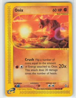 2002 Pokemon, Aquapolis, #98/147 Onix, Common NM - Image 1