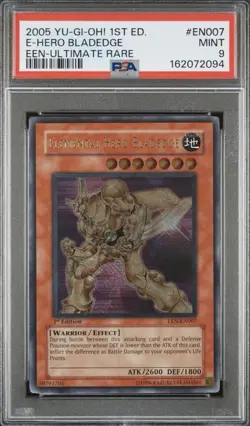 2005 Yu-Gi-Oh! 1st Edition EEN-EN007 Elemental Hero Bladedge Ultimate Rare PSA 9 - Image 1