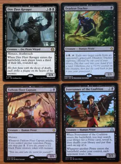 Set of 12 Different Black Pirate Creatures & Ships *NM* Magic EDH Commander MTG - Image 2