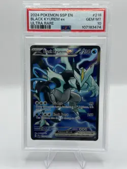 2024 POKEMON SSP EN-SURGING SPARKS ULTRA RARE #218 BLACK KYUREM EX PSA 10 - Image 1