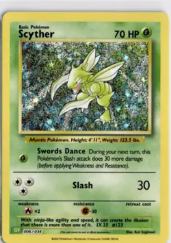 Pokemon English CLV *Holo Scyther 006/034 NM TCG Classic Collection - Image 1