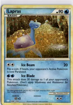 Pokemon English CLB *Holo Lapras 008/034 NM TCG Classic Collection - Image 1