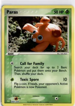 Pokemon English CLV *Holo Paras 004/034 NM TCG Classic Collection - Image 1