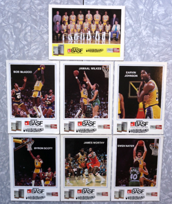Los Angeles Lakers 1983-84 BASF Promo Card Lot 7 Basketball Players Photos - Image 1