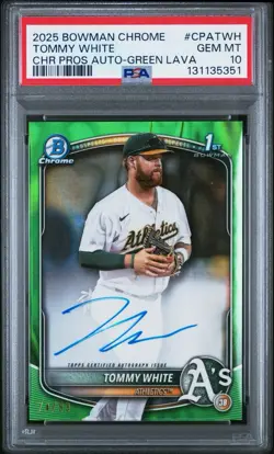 2025 Bowman Chrome Tommy White Green Lava Refractor Auto /99 CPA-TWH PSA 10 - Image 1