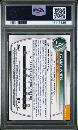 2025 Bowman Chrome Tommy White Green Lava Refractor Auto /99 CPA-TWH PSA 10 - Image 2