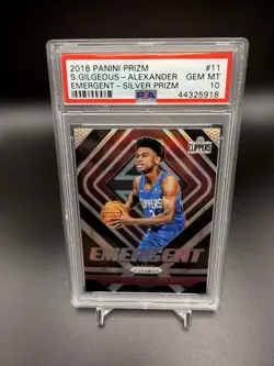 2018-19 Panini Prizm #11 Shai Gilgeous-Alexander Emergent Silver PSA 10 - Image 1