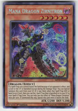 Mana Dragon Zirnitron 1st Edition Prismatic Secret Rare 2019 MP19-EN090 NM - Image 1