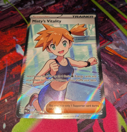 Misty’s Vitality 111/084 Pitch Black Trainer Supporter Full Art Holo NM - Image 1