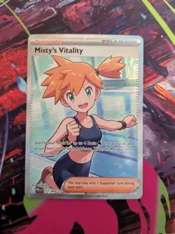 Misty’s Vitality 111/084 Pitch Black Trainer Supporter Full Art Holo NM - Image 3