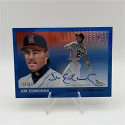 Topps Chrome Platinum Jim Edmonds Angels Blue Prism On-card Auto /99 #CPA-JE - Image 1