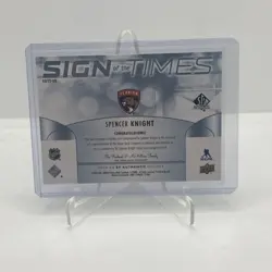 2023-24 Upper Deck SP Authentic SPENCER KNIGHT Sign of the Times On Card Auto - Image 2