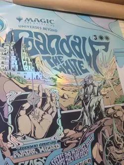 MTG Magic GANDALF THE WHITE LOTR Lord Rings Foil 2021 Store Promo Poster 24"x18" - Image 3