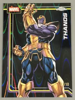 THANOS 2026 Topps Chrome Marvel Comics #174 Black RayWave Refractor SSP 7/10 - Image 1