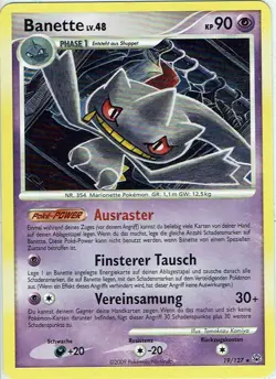 Pokemon Karte Trading Card Game Platin Nr. 19/127 Banette deutsch - Image 1
