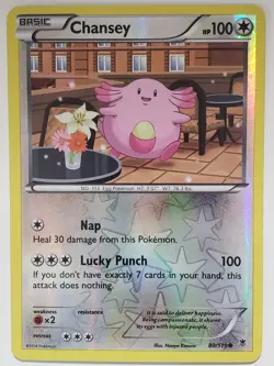REVERSE HOLO Chansey 80/119 VLP - XY Phantom Forces Pokemon Card - Naoyo Kimura - Image 1
