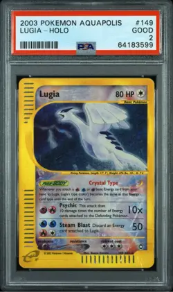 2003 POKEMON AQUAPOLIS #149 LUGIA HOLO PSA 2 GOOD CRYSTAL TYPE - Image 1
