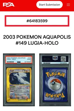 2003 POKEMON AQUAPOLIS #149 LUGIA HOLO PSA 2 GOOD CRYSTAL TYPE - Image 3