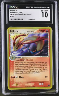 CGC 10 GEM MINT Milotic 5/101 EX Dragon Frontiers Holo Pokemon Card - Image 1