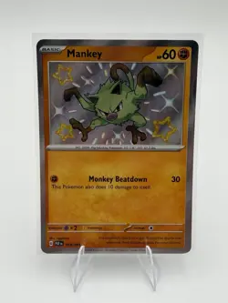 Mankey 169/091 Shiny Rare Paldean Fates Pokemon NM - Image 1