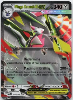 Mega Excadrill ex 065/084 Double Rare Pitch Black Pokemon Holo NM - Image 1