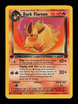 Dark Flareon 35/82 1st Edition Uncommon Team Rocket Pokemon Cards - Image 1