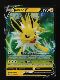 Jolteon V SWSH151 Holo Promo Sword & Shield Promo Pokemon Cards - Image 1