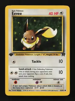 Eevee 55/82 1st Edition Common Team Rocket Pokemon Cards - Image 1