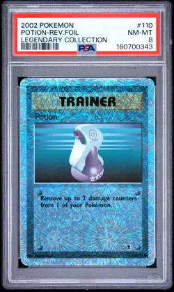 2002 POKEMON LEGENDARY COLLECTION #110 POTION-REVERSE FOIL PSA 8 - Image 1