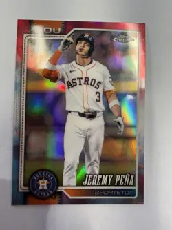 2026 Topps Chrome - Jeremy Pena Red, White, & Blue Refractor IN HAND - Image 1