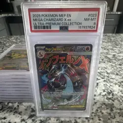 The Pokemon Company Mega Charizard X EX PSA 8 Me Promo Holo EN #023 360HP - Image 1