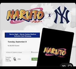 Naruto X Yankees TCG Promotional Card - Bandais PRESALE 9/8 @Yankees Stadium 🔥 - Image 1
